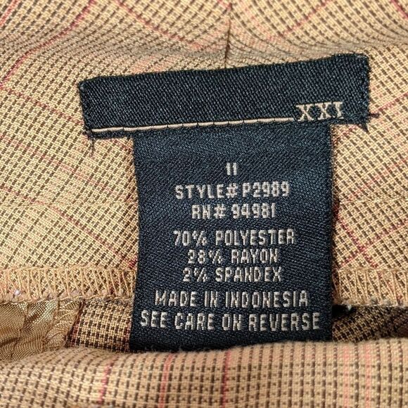 Forever 21 Brown and Tan Plaid Retro Cuffed Slacks - Picture 5 of 7